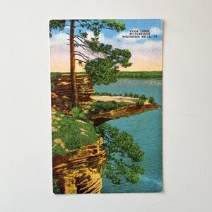 VISOR LEDGE Wisconsin Dells, Stand Rock, Hornets' Nest Postcard 1954